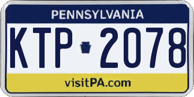 PA license plate KTP2078