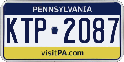 PA license plate KTP2087