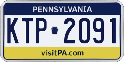 PA license plate KTP2091