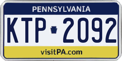 PA license plate KTP2092