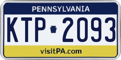 PA license plate KTP2093