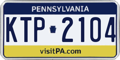 PA license plate KTP2104