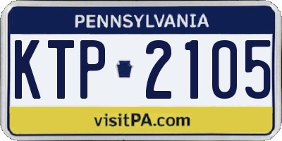 PA license plate KTP2105