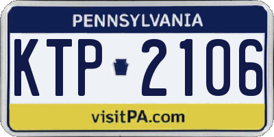 PA license plate KTP2106