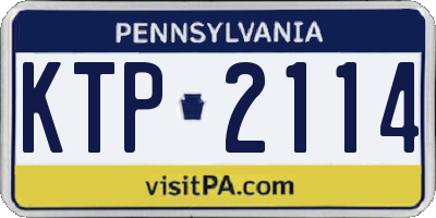 PA license plate KTP2114