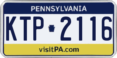 PA license plate KTP2116