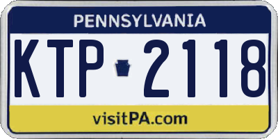 PA license plate KTP2118