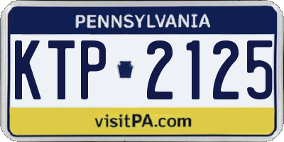 PA license plate KTP2125