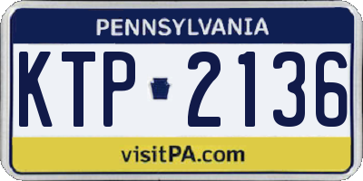 PA license plate KTP2136