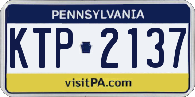 PA license plate KTP2137
