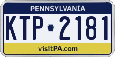 PA license plate KTP2181