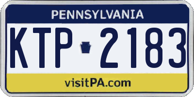 PA license plate KTP2183