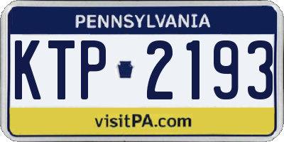 PA license plate KTP2193