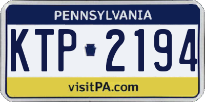 PA license plate KTP2194
