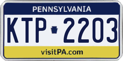 PA license plate KTP2203