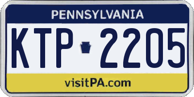 PA license plate KTP2205