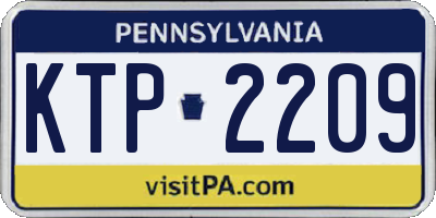 PA license plate KTP2209