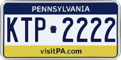 PA license plate KTP2222