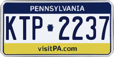 PA license plate KTP2237
