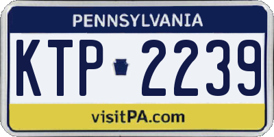 PA license plate KTP2239
