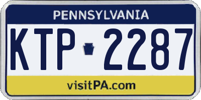 PA license plate KTP2287
