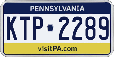 PA license plate KTP2289