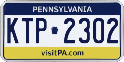 PA license plate KTP2302