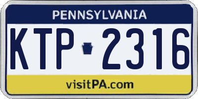 PA license plate KTP2316