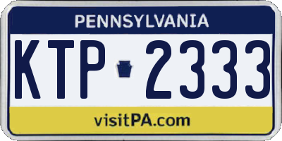 PA license plate KTP2333