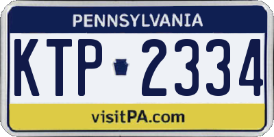 PA license plate KTP2334