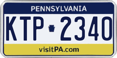PA license plate KTP2340