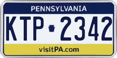 PA license plate KTP2342