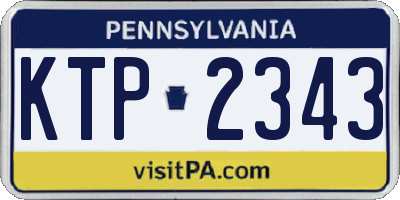 PA license plate KTP2343