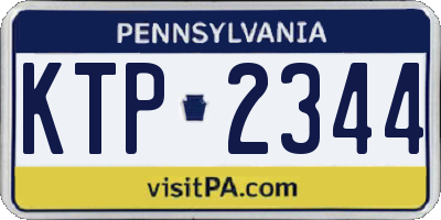 PA license plate KTP2344
