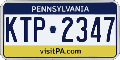 PA license plate KTP2347