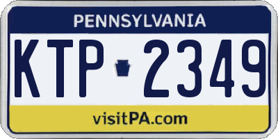PA license plate KTP2349