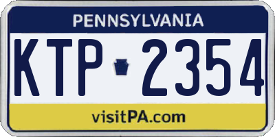 PA license plate KTP2354