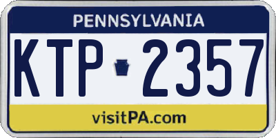PA license plate KTP2357
