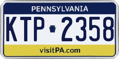 PA license plate KTP2358