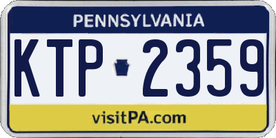 PA license plate KTP2359