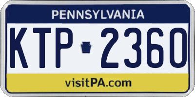 PA license plate KTP2360