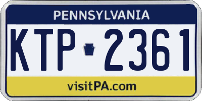 PA license plate KTP2361