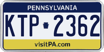 PA license plate KTP2362
