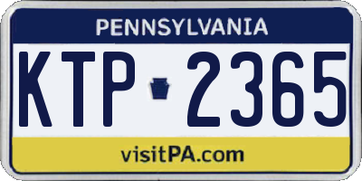 PA license plate KTP2365