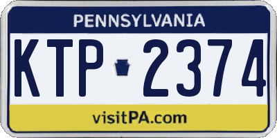 PA license plate KTP2374