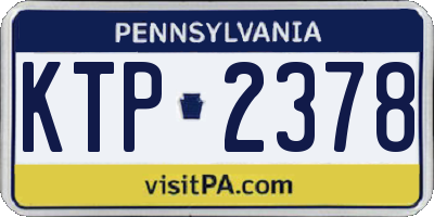 PA license plate KTP2378