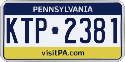 PA license plate KTP2381