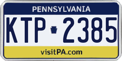 PA license plate KTP2385