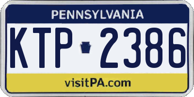 PA license plate KTP2386
