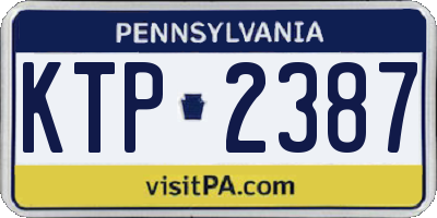 PA license plate KTP2387